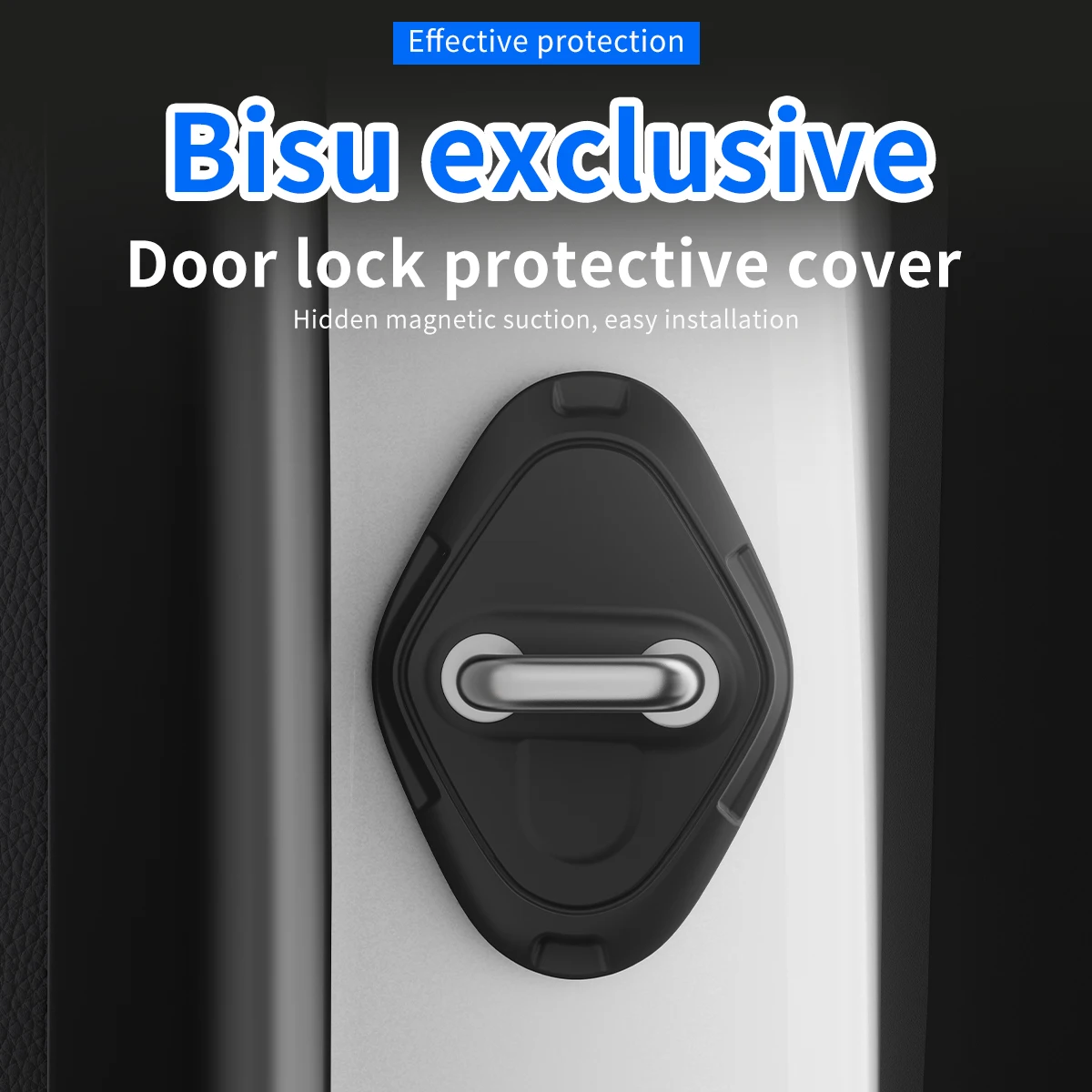 

4Pcs Silicone Door Lock Cover For Bisu T3 2017 Silent Shock Absorber Anti-Rust Protective Accessories Black