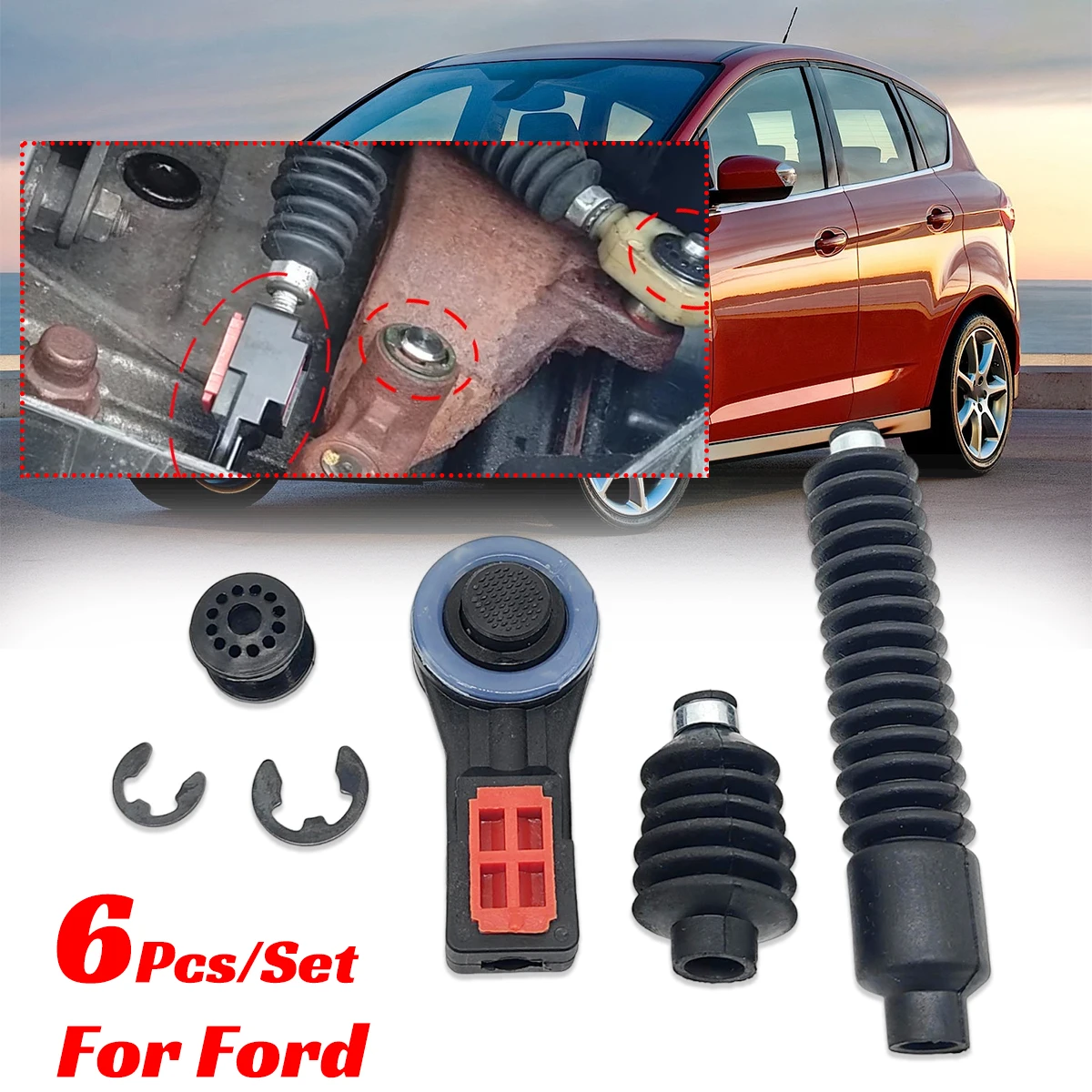 

Manual Gearbox Shift Cable Linkage Shifter Lever End Gaiter Rod Connect Sleeve For Ford Focus 2 Fusion C-Max Fiesta 2002 - 2008