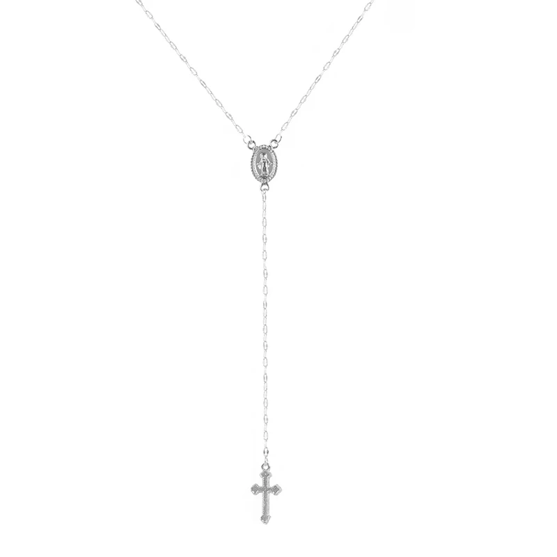 2025 neue Mode Vintage Christian Kreuz Böhmen Religiöse Rosenkranz Anhänger Halskette Für Frauen Charme Schmuck Geschenke Großhandel