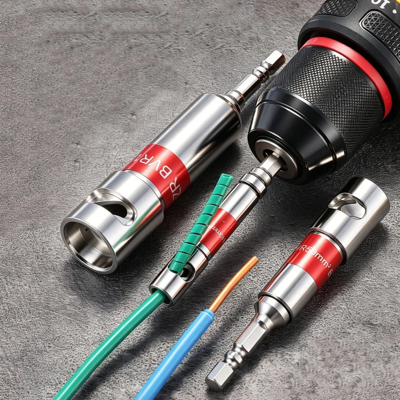 Universal Wire Stripper Tool for Drill, 1/4 Inch Hex Shank Quick Electrician Cable Stripping Tool for Scrap Wire Peeling