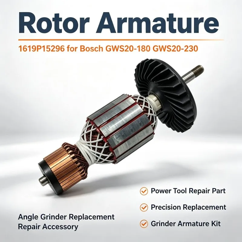 Hot Sale-For GWS20-180 GWS20-230 Replacement Rotor Armature- Power Tool Repair Accessories 1619P15296 For Angle Grinder Pa