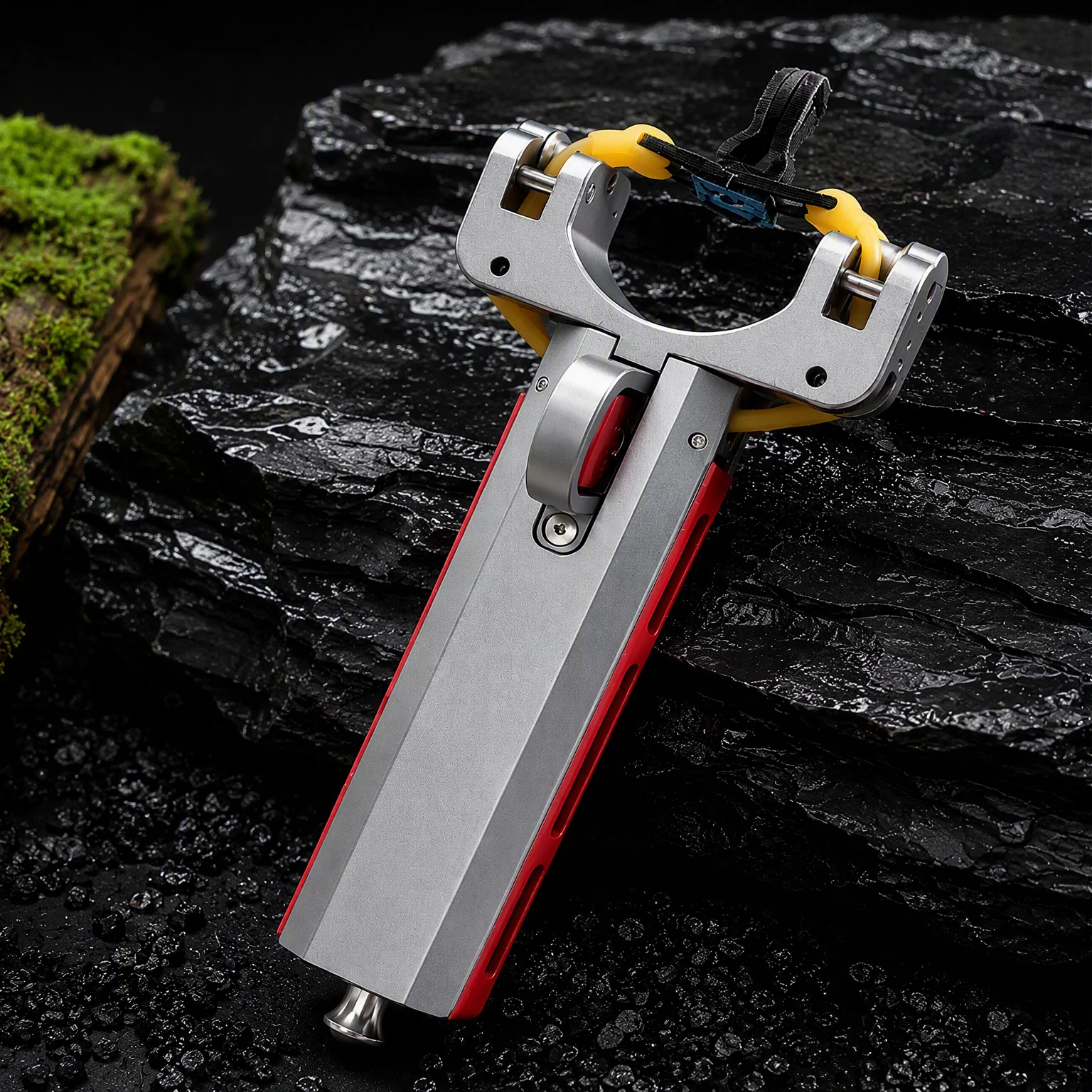 Premium Fast Auto-Loading Slingshot Aluminum Alloy with 10-Round Magazine & Pulley Tips for Outdoor Practice