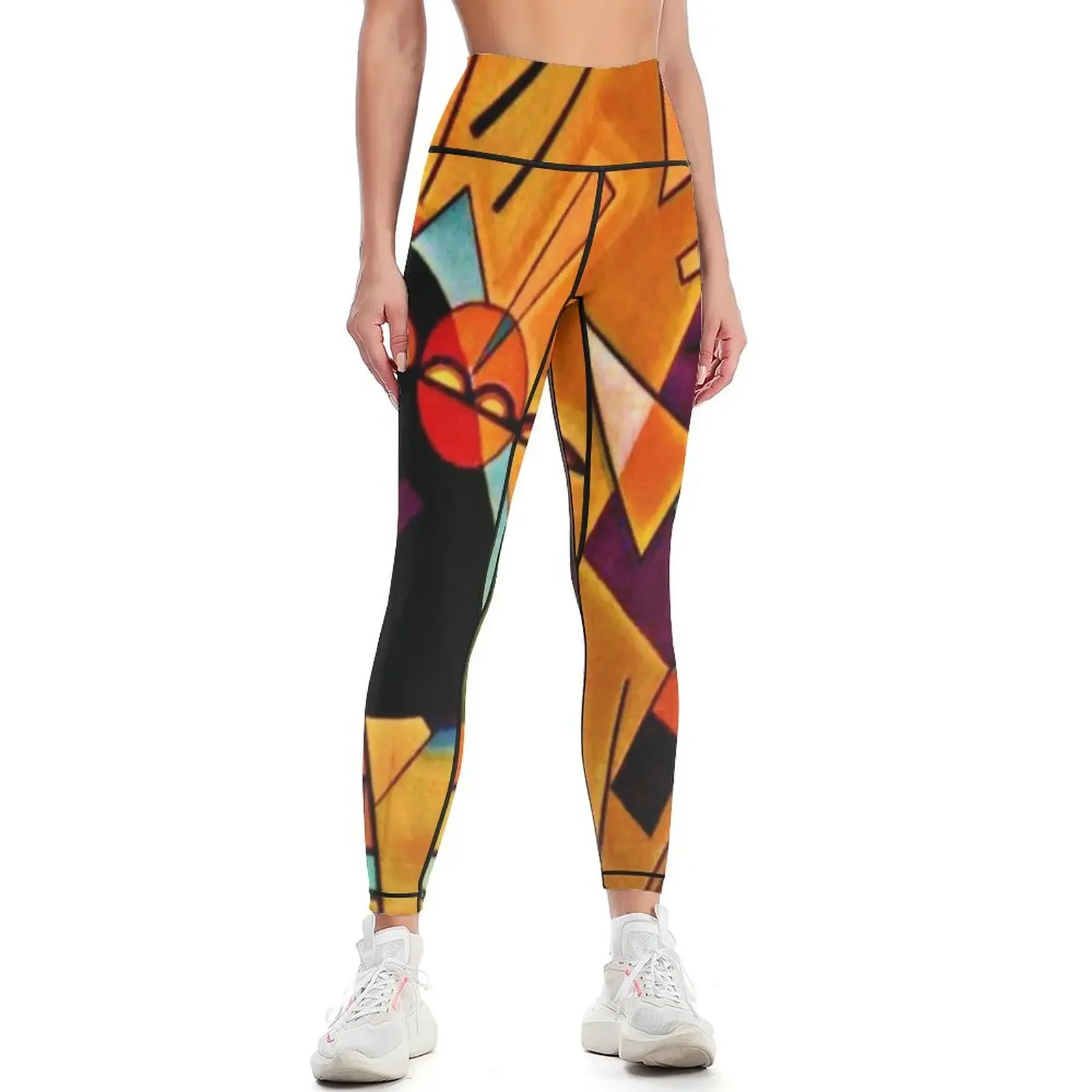 

kandinsky 'Black and Violet' | Kandinsky Inspired Fine Art w/ Signature Leggings active wear Womens Leggings