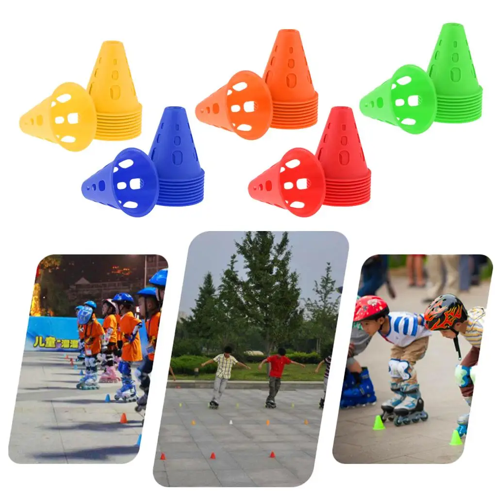 10 pieces of plastic windproof sports training traffic road cone