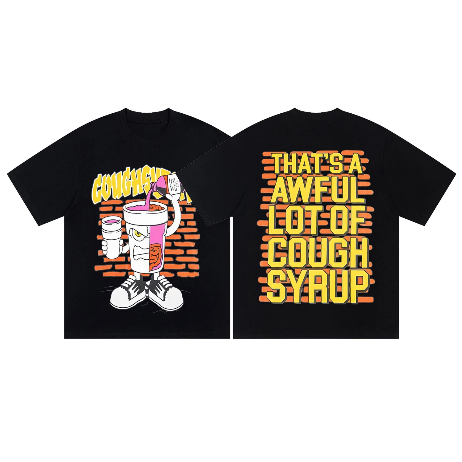 Hot Summer THAT. SA AWFUL LOT OF COUGH SYRUP American High Street Short-sleeved T-shirt for Men and Women