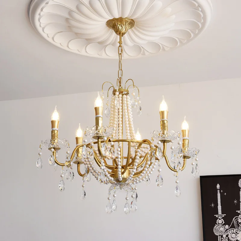 

French chandelier light luxury crystal retro living room main lamp personalized dining room high-end atmospheric villa
