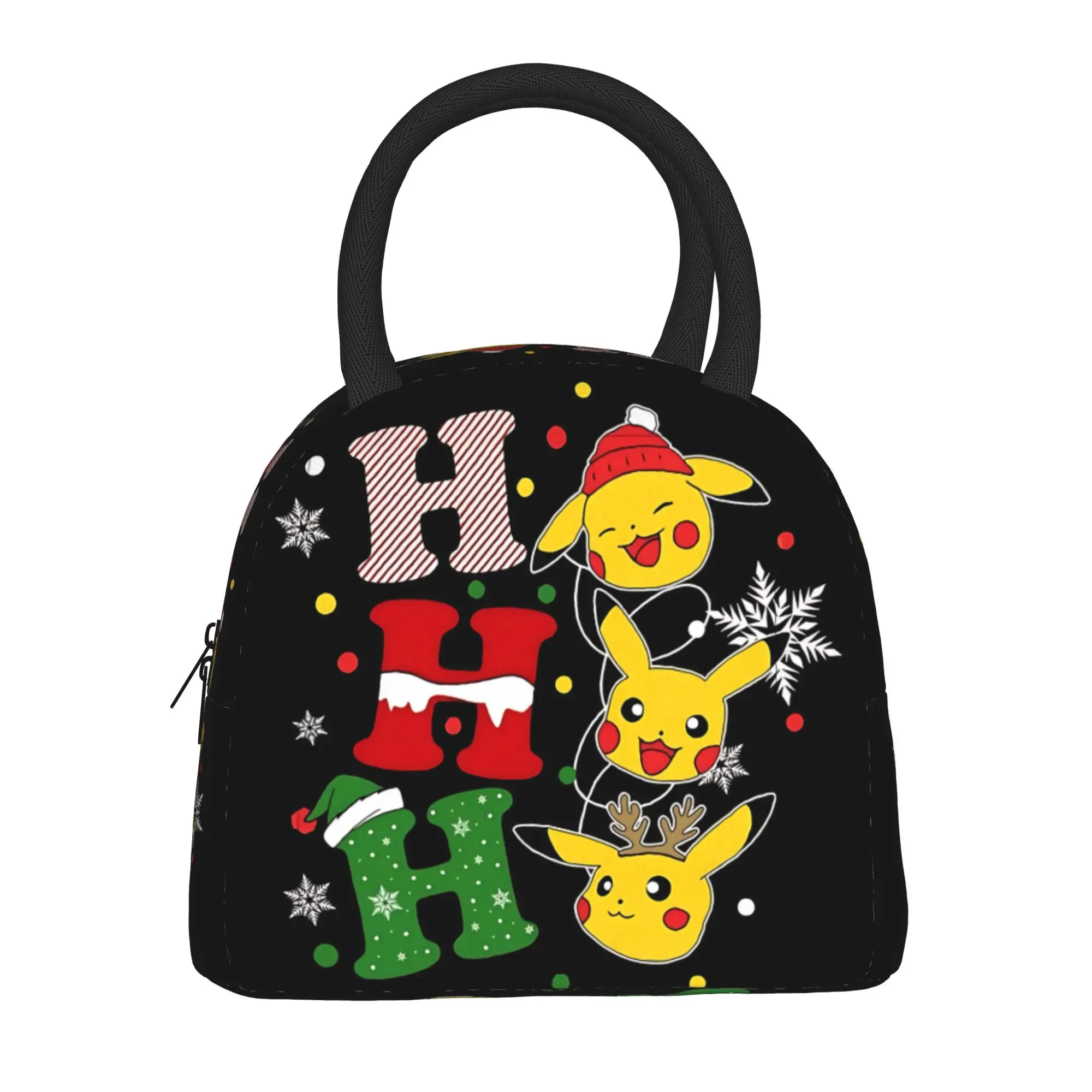 Pokemon Pikachu Christmas Handbag Insulated Lunch Bag Ice Pack Rice Bag  bolsa Student Bento Lunch Handbag Insulation