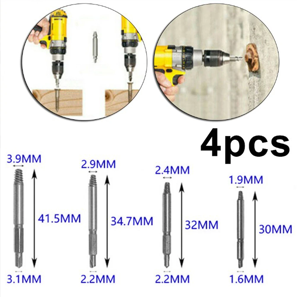 

Mini Screw Easy Out Premium Extractor Broken Damaged Bolt Remover Drill Bit Chrome Vanadium Steel Double Headed Design