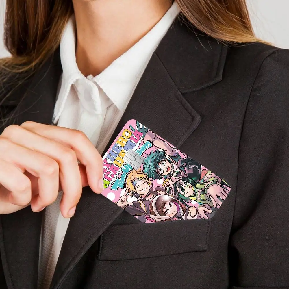 شريط لاصق من الجلد لبطاقة الخصم الائتمانية من أمين ماي هيرو أكاديميا كاميناري دنكي لحماية بطاقة الائتمان المخصصة لبطاقة الخصم