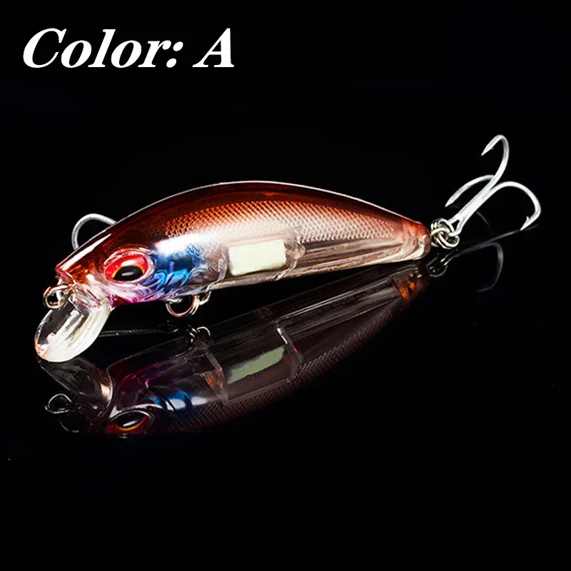 3D Eyes Luminous Minnow Fishing Lures 7cm 11.5g Jig Sinking  Wobblers Hard Bait Artificial Crankbait Night Fishing Pesca