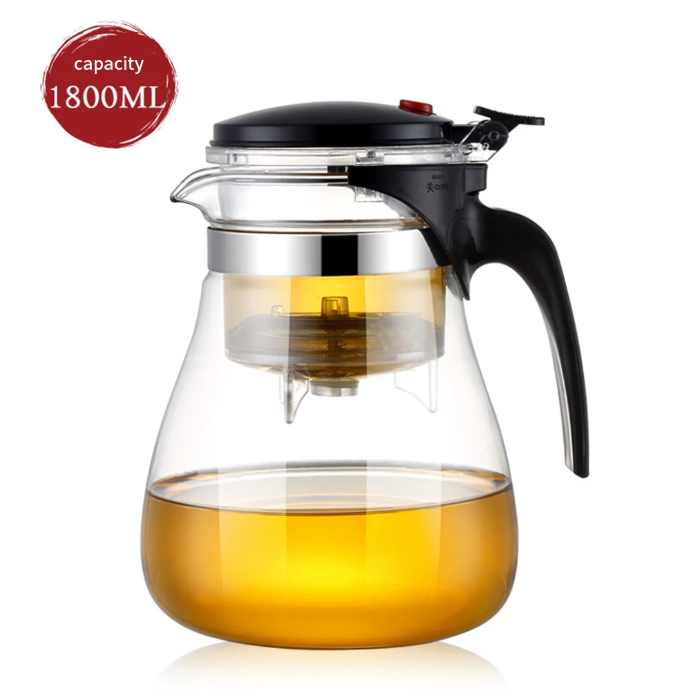 Teapot With Infuser Thickened Glass Heated Resistant Tea Pot One-button Filtering Tea Separation Kettle Tea Coffee Maker