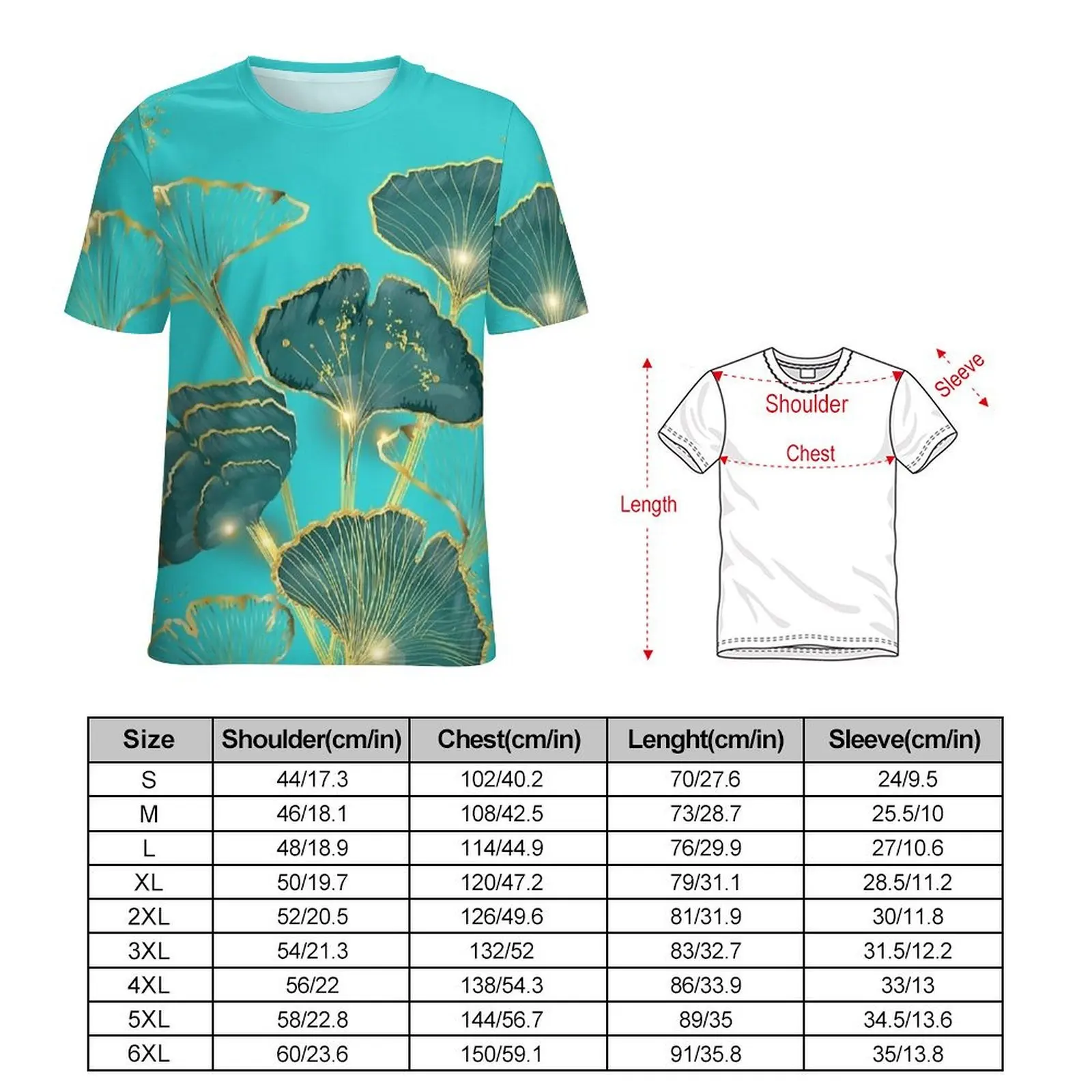 Plus Size T Shirt Summer Gold Gilded Ginkgo Retro Print T Shirts  Kawaii O-Neck Tshirt Couple Harajuku Graphic Tees