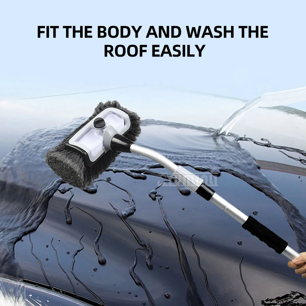 Щетка для мойки автомобиля 1,5 м с длинной ручкой, изогнутый стержень, щетка для мытья автомобиля, щетка для швабры, инструменты для протирания автомобиля