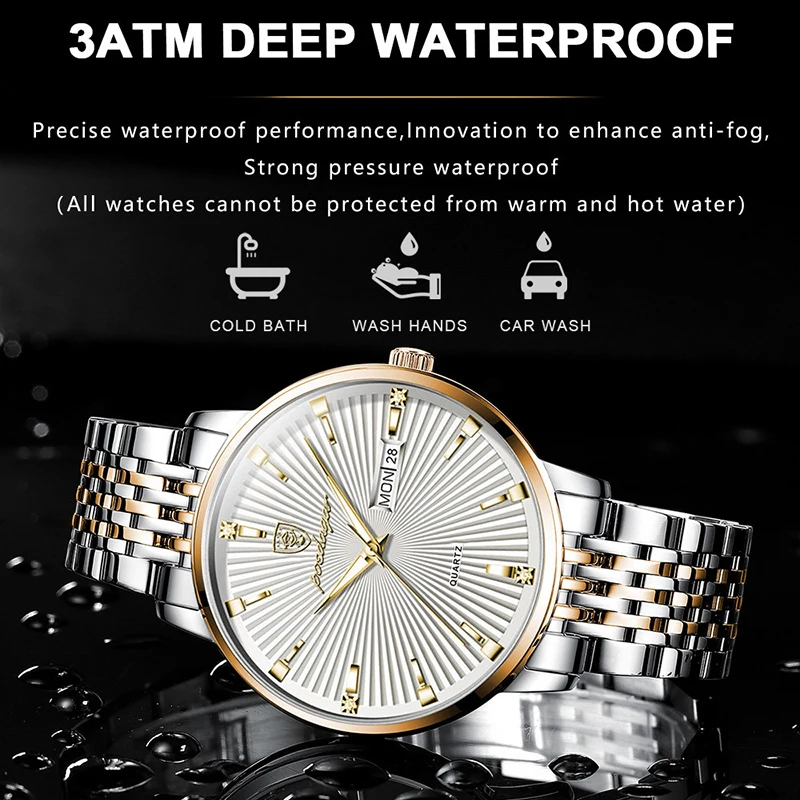 POEDAGAR Fashion Men Watch Luxury Brand Business Waterproof Luminous Sport Watches For Man Stainless Steel Quartz Clock Calendar