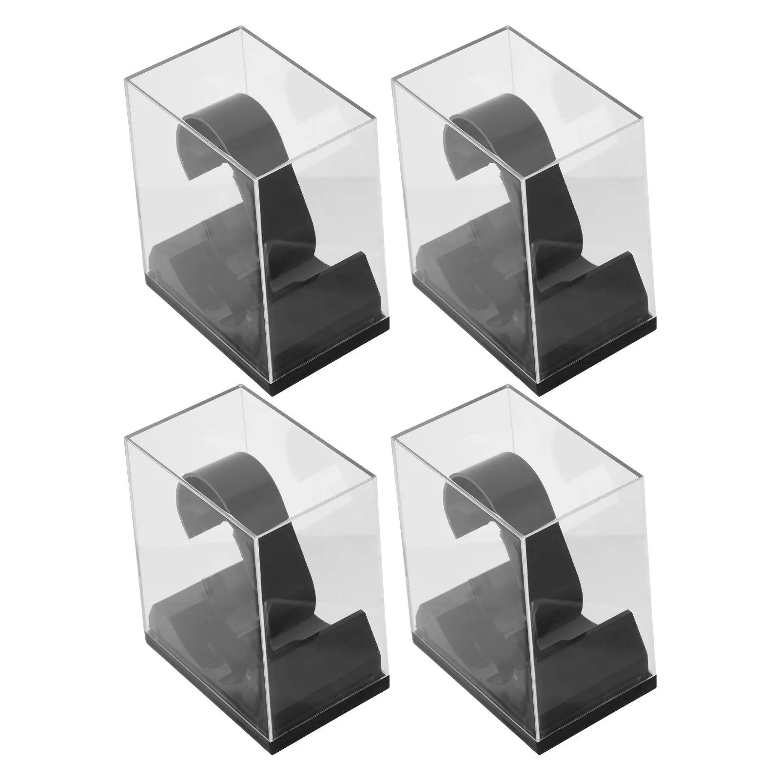 

4Pcs Clear Watch Container Premium Plastic Single Watch Box for Easy Identification Dust Proof Portable Storage for Watches