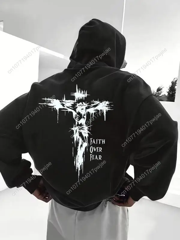 メンズ ストリート トレンディ パーカー - アメリカのニッチブランド 快適なストレッチ素材 長袖プルオーバー フード付きスウェットシャツ メンズウェア トップス