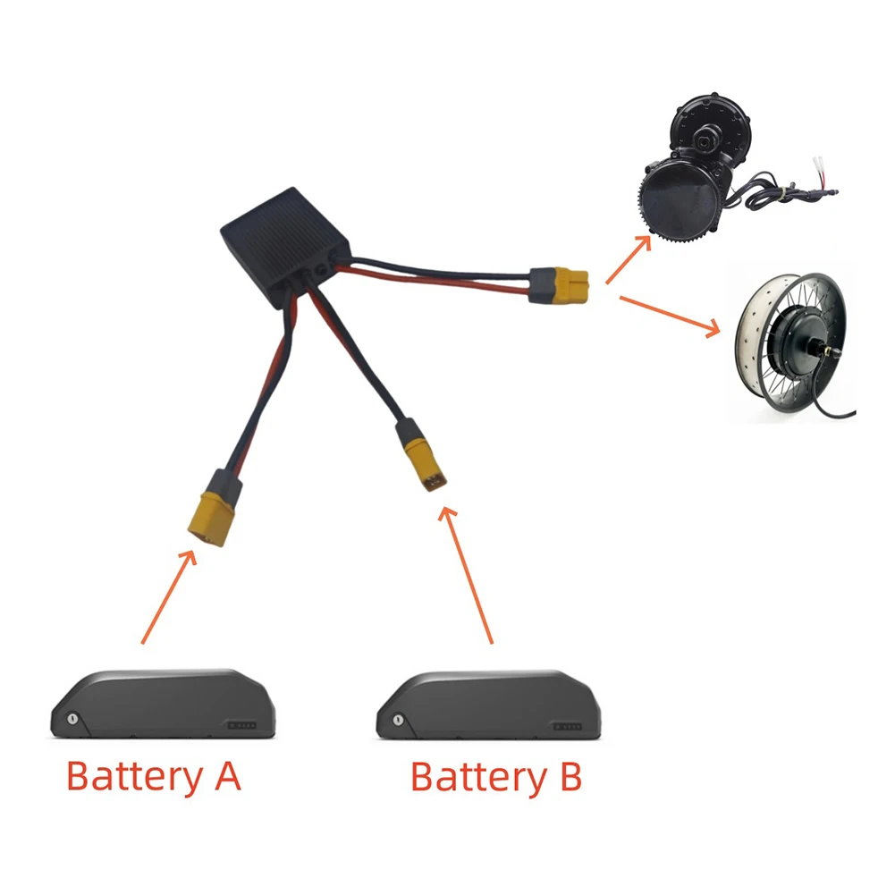 1pc Ebike Module Electric Bicycle Scooter 2 Lithium Battery Parallel Module 20V-72V 20-40A Dual Batteries Parallel Module