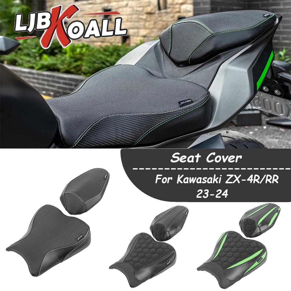 

ZX-4R ZX-4RR Front Driver Seat For Kawasaki ZX 4R 4RR 2023 2024 ZX4R ZX4RR Motorcycle Rear Passenger Pillion Cushion Cover Pad