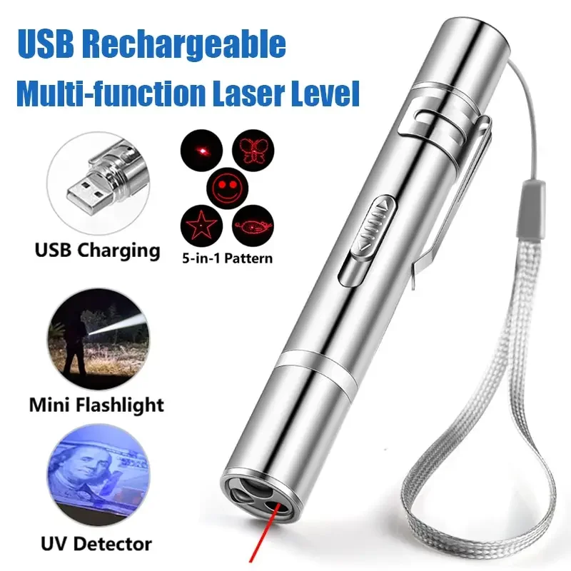 Outil de jauge de niveau laser aste par USB, ligne de niveau guidée par laser, mesure laser verticale, billet de banque UV, formation de chat