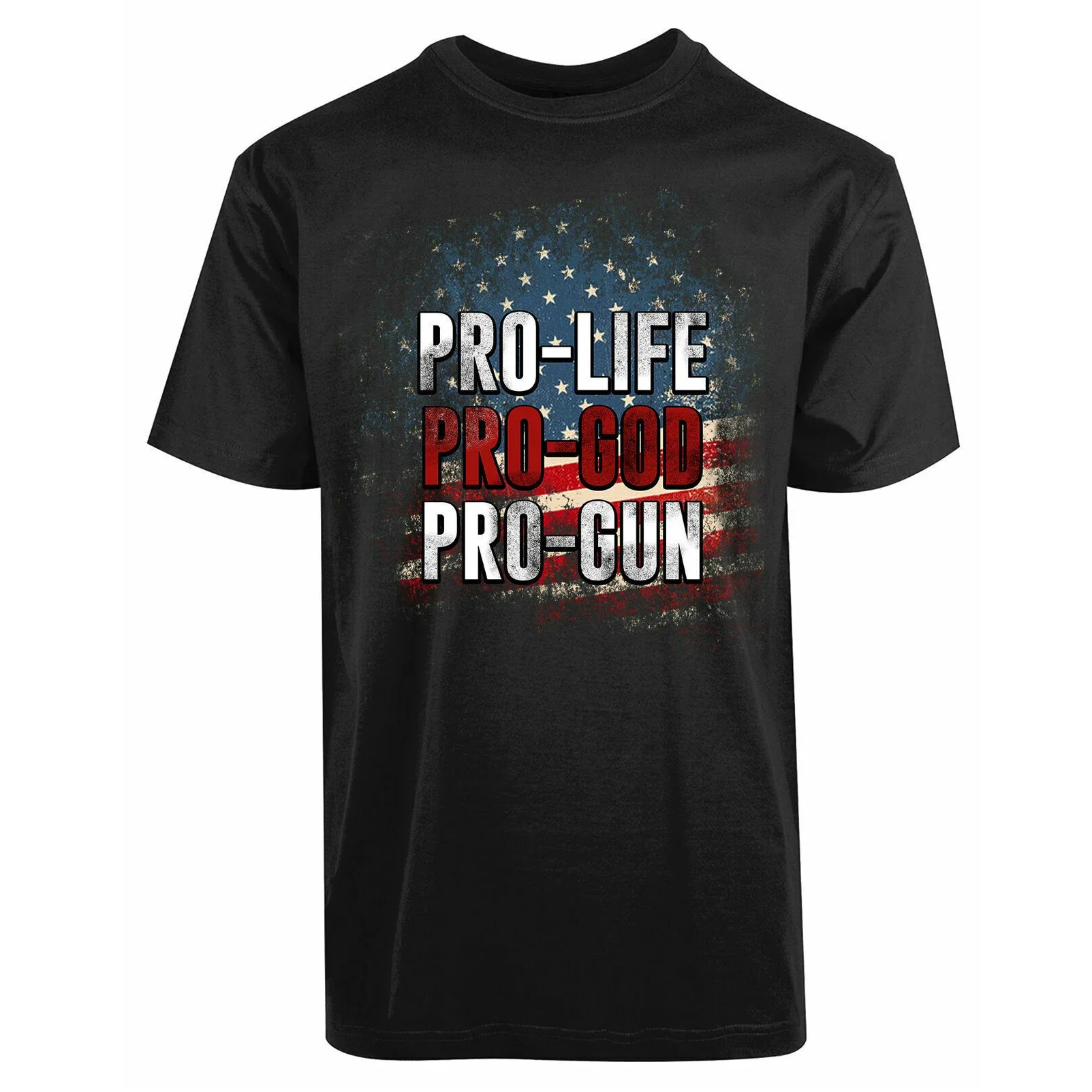 America Pro Life Pro God Pro Gun. Unique 2nd Amendment Mens T-Shirt. Summer Cotton Short Sleeve O-Neck Unisex T Shirt New S-3XL