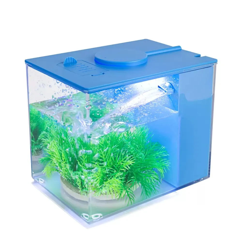 

Transparent Landscape Mini Desktop Tank Water Scene Transparent Ecological Colorful Automatic Recirculation Backfilter Tank