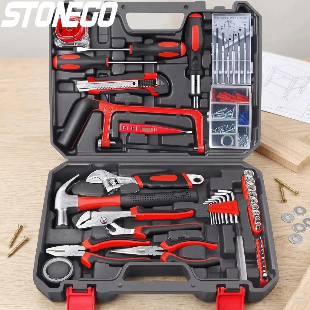 

Набор ручных инструментов для дома, 19/43/108 предметов, для проектов DIY: пила, отвертка, молоток, рулетка, гаечный ключ, плоскогубцы – незаменимые инструменты