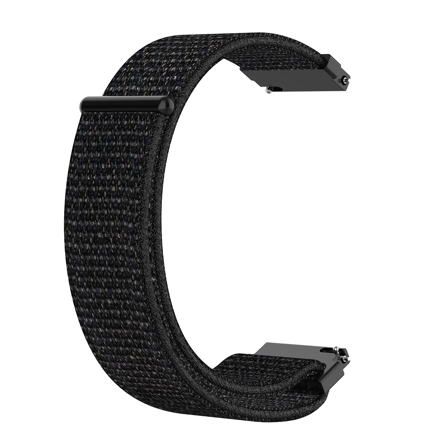 

22mm Loop Fastener Nylon Watch Band Replacement Strap for Xiaomi Watch Color - Black