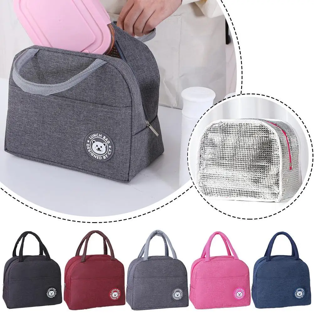 Insulated Lunch Bag Portable Thermal Ice Pack Waterproof Aluminum Foil Cooler Box Student Work Office Picnic Storage Food Tote