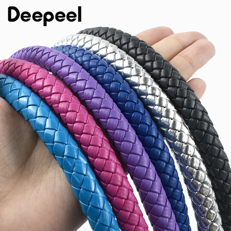 1Pc 30/40/50/60cm Colored Leather Woven Rope Bags Strap Handles Handbag DIY Handmade Replace Shoulder Straps Bag Accessories