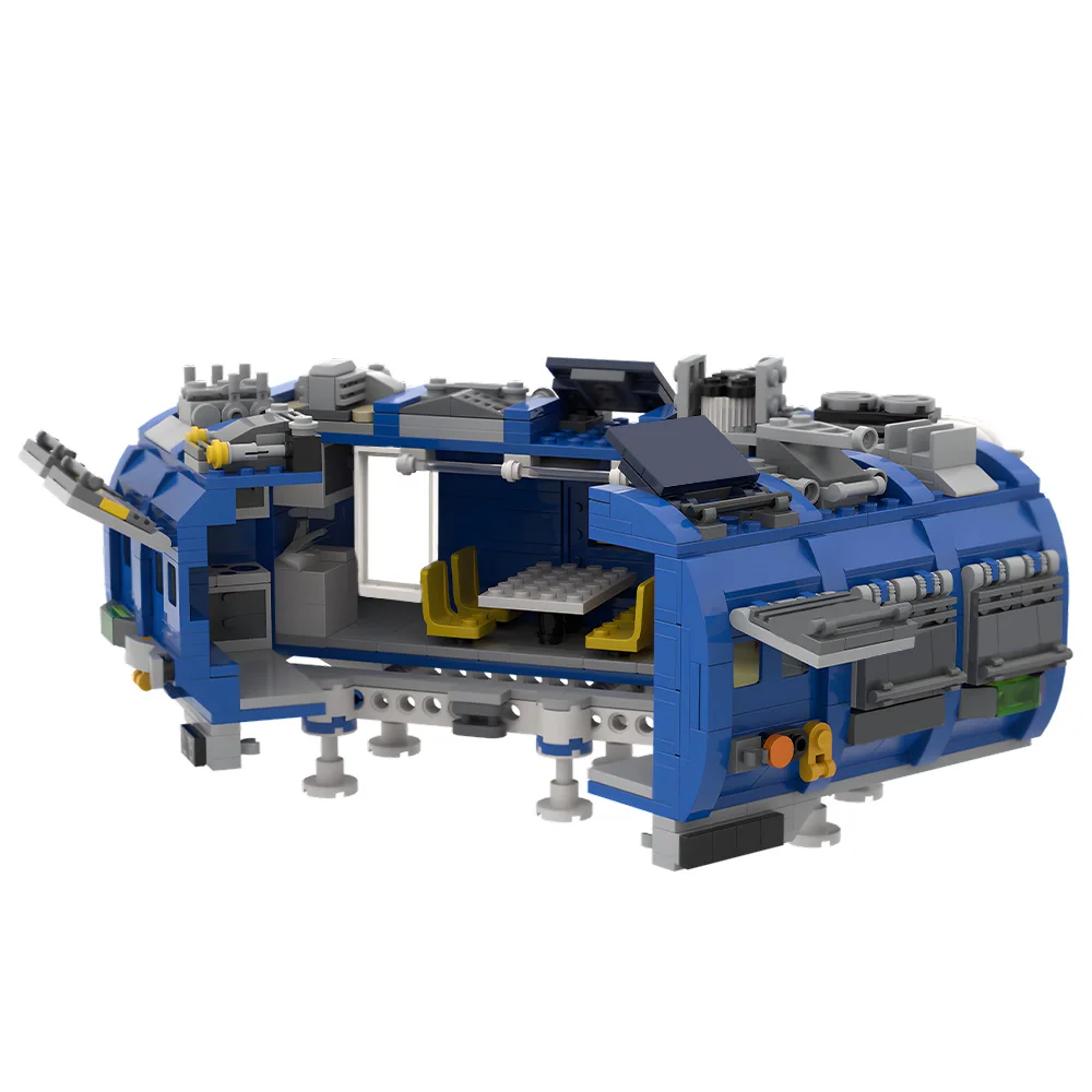 

Конструктор Gobricks MOC: Модель космического модуля High Tech Blue Mess, высокотехнологичные кирпичики для сборки, игрушки для детей, подарки на день рождения