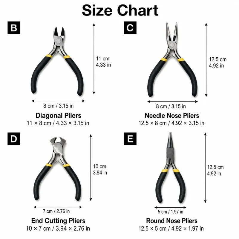 1Pcs Portable Durable Carbon Steel Forging Jewellery Pliers Light Weight Mini Pliers Hand Tools Round Flat Long Nose Pliers