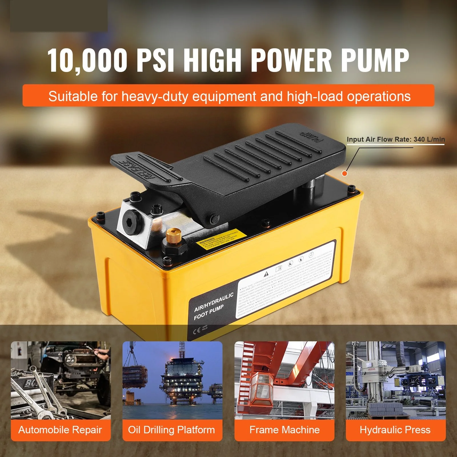 مضخة هواء هيدروليكية من الألومنيوم مضخة قدم تعمل بالهواء 10000 رطل لكل بوصة مربعة مضخة آلة الإطار لآلات إطار جسم السيارات وعمود السحب