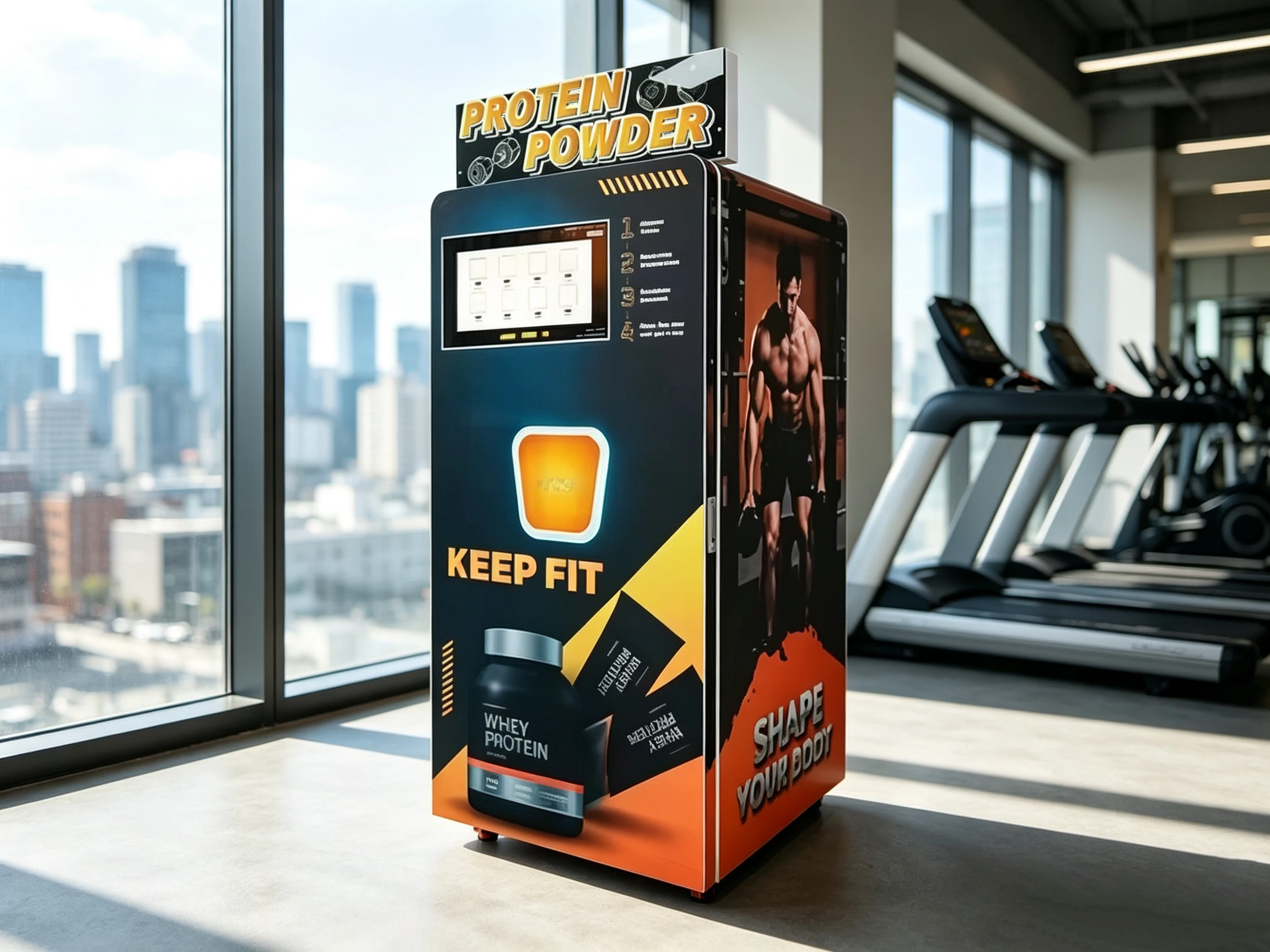 Fully Automatic Protein Shaking Machine SDK Multi-Payment (Cash/Card/QR) 28L Capacity for Gym Protein Powder