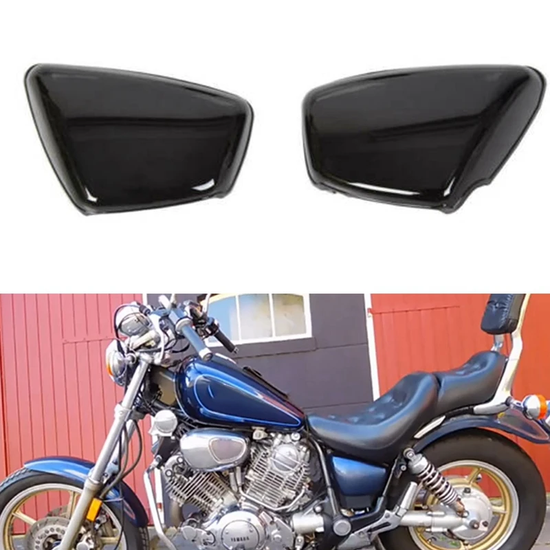 Black Left Right Side Battery Fairing Cover For Yamaha XV700 750 1000 1100 Virago 1984-Up Motorcycle Accessories