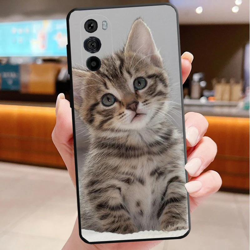 เคสโทรศัพท์สำหรับ Motorola Edge 50 40 Pro 60 50 40 30 Ultra Neo Fusion Moto G Play G Stylus G Power G ลายแมวน่ารัก
