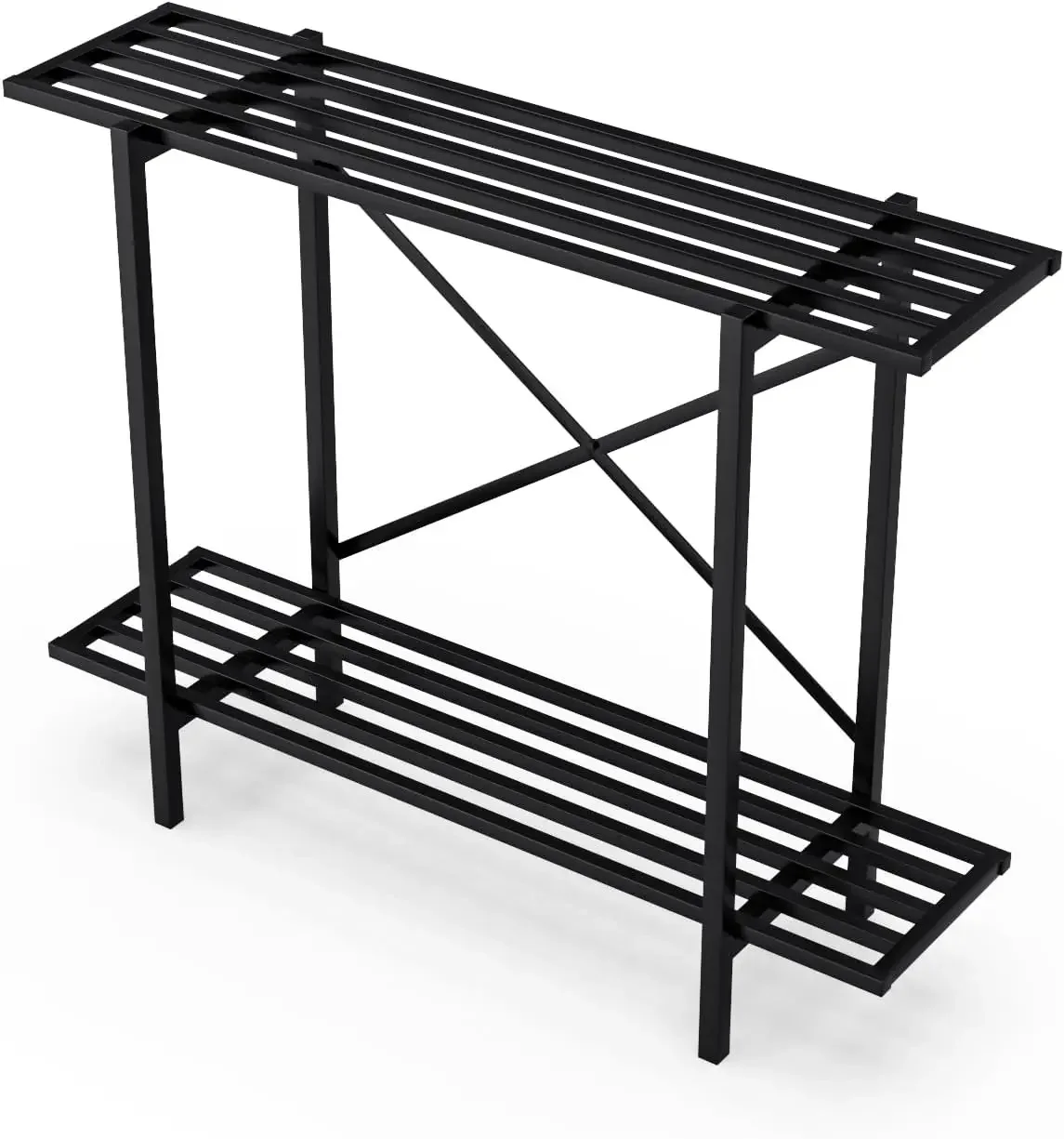 Indoor e Outdoor Heavy Plant Stand, 2 Tier, Metal, resistente, estreito