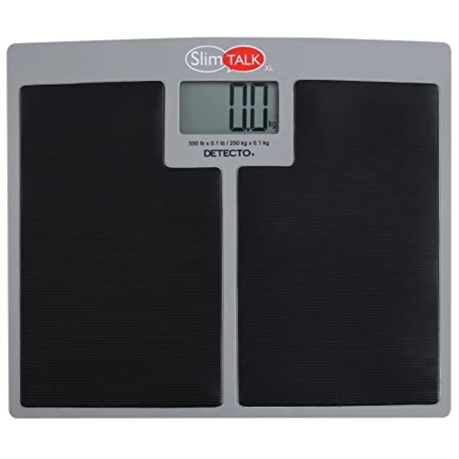 Bathroom scale for home use, ABS plastic, black, high-capacity 550lb with voice feedback and LED display