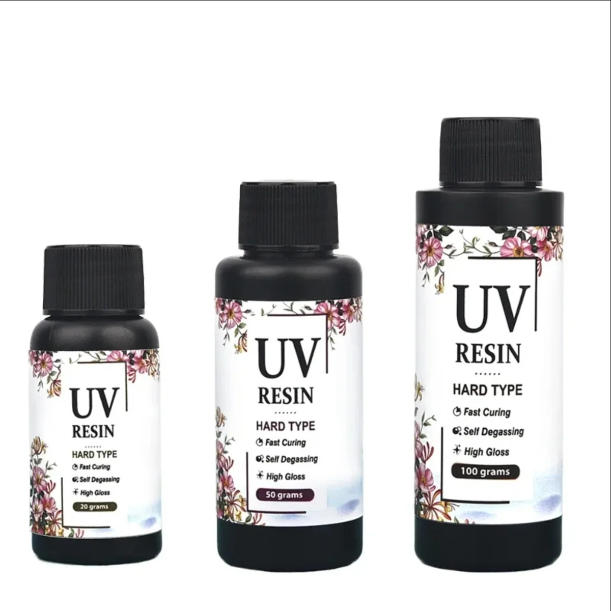 Resina Uv 20g/50g/100g/250g/1000g, pegamento UV de resina de cristal, fabricación de joyas DIY, alta dureza, secado rápido, pegamento epoxi más duro, lámpara UV