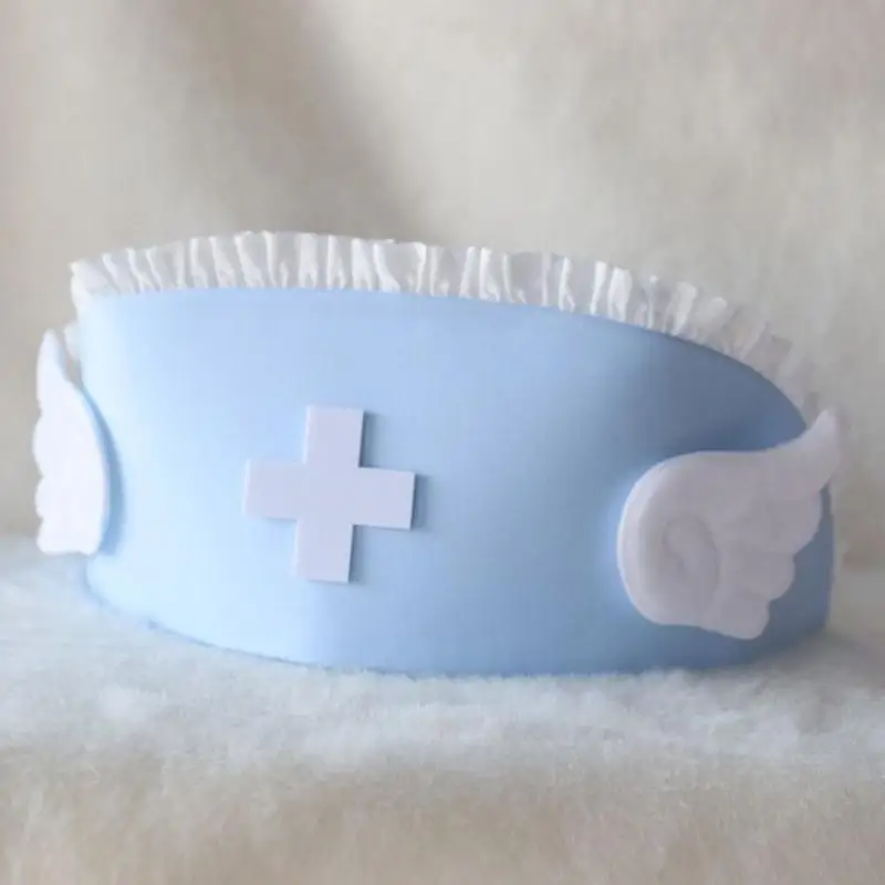 652F Nurse Hat Halloween Caps Nurse Role Play Costume Women Halloween Accessories Party Supplie Comfortable Nursing Caps