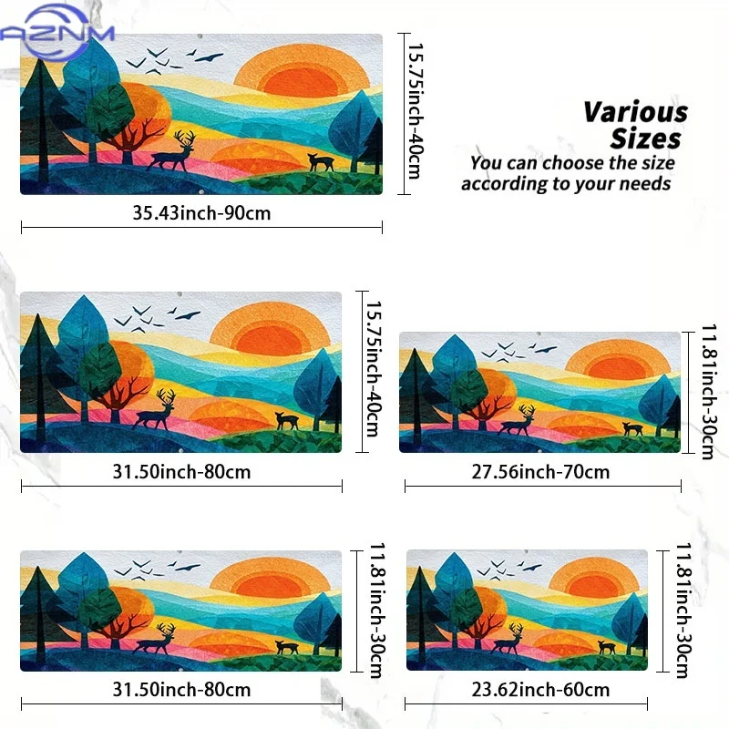Vibrant Sunset Deer Rubber Desk Mat, Various Sizes Offered, Great for Coders & Gamers, Excellent Gift for Valentine'S Day, Gradu
