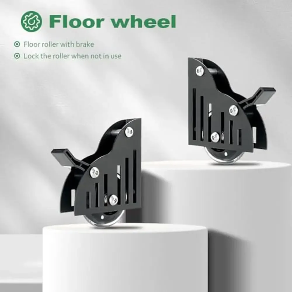 Telescopic Sliding Library Ladder Hardware Kit Lightweight Aluminum 300lb Load Capacity Adjustable Track Space-Saving Design