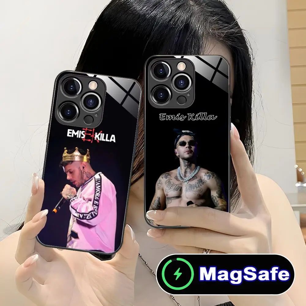

Emis Killa Glass MagSafe Mobile Phone Case for iPhone 17 16 15 14 13 12 11 Air Pro Max Plus Mini Colorful Cover