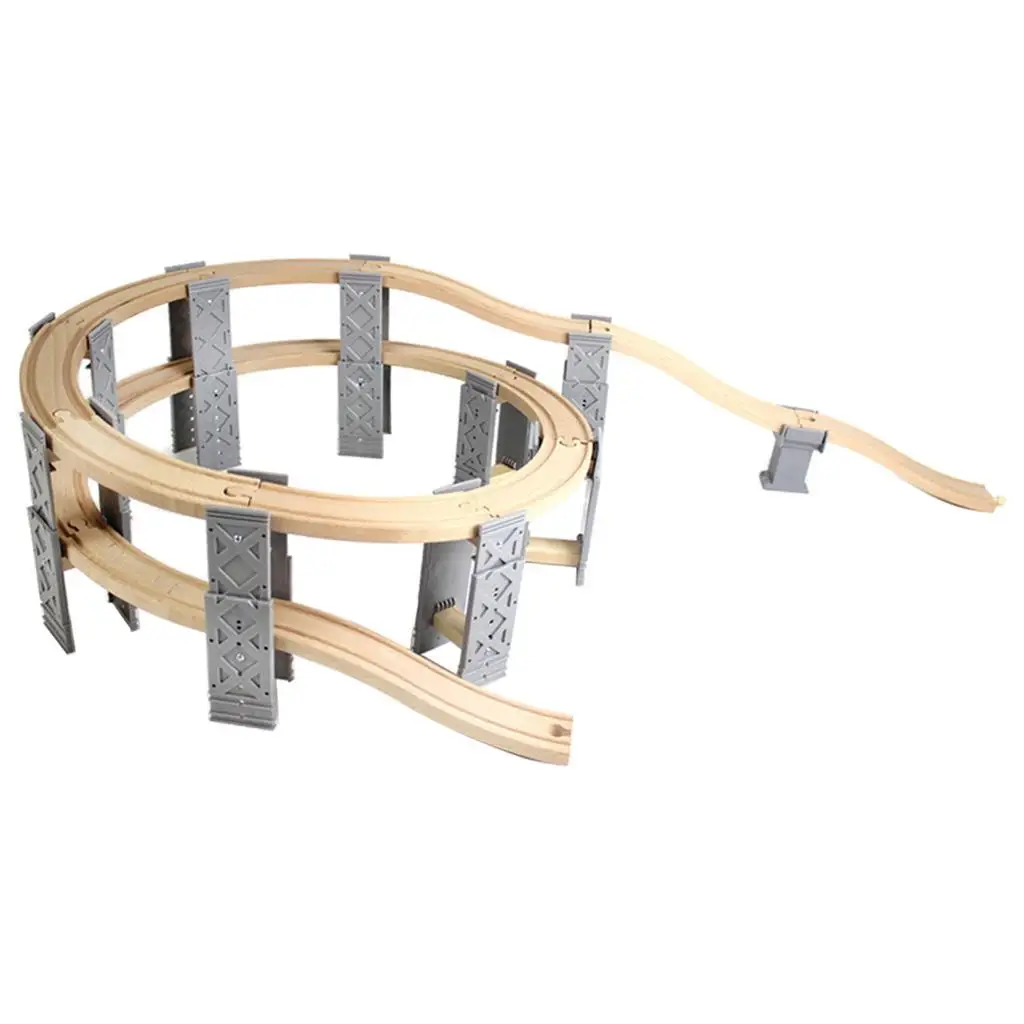 Drewniane zestawy do budowania kolejek, spiralna torba, kreatywne drewniane zabawki dla dzieci, unisex, wczesna edukacja, zabawa.