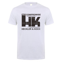 Heckler & Koch HK No Compromise T Shirt Men Summer Short Sleeve Cotton Casual HK Tshirts Cool Tops Summer Pop Shirtfashion