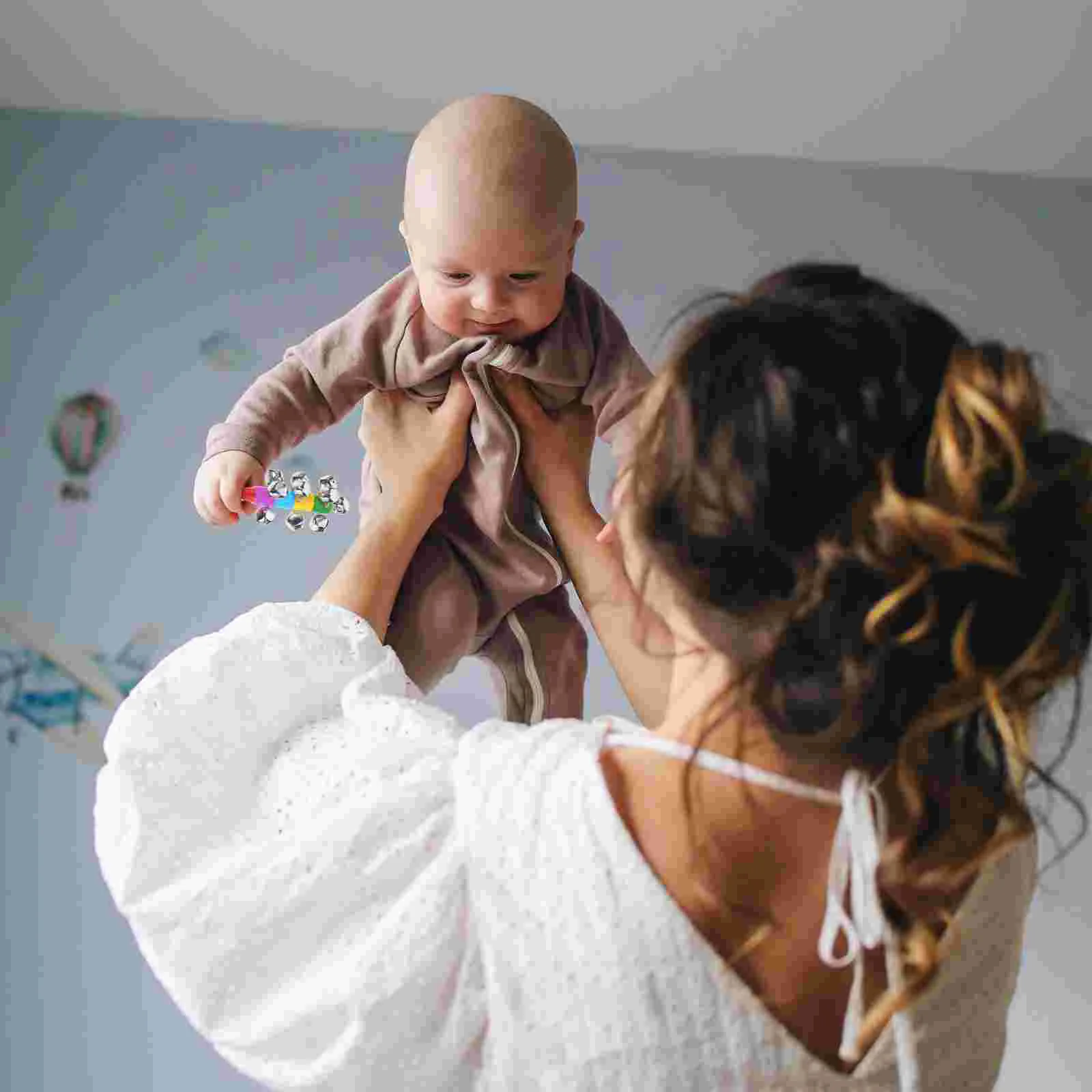 6-teiliges Handglocken-Rasseln für Kinder, Holzstäbchen, Lernspielzeug für Kleinkinder, Baby-Handglocke