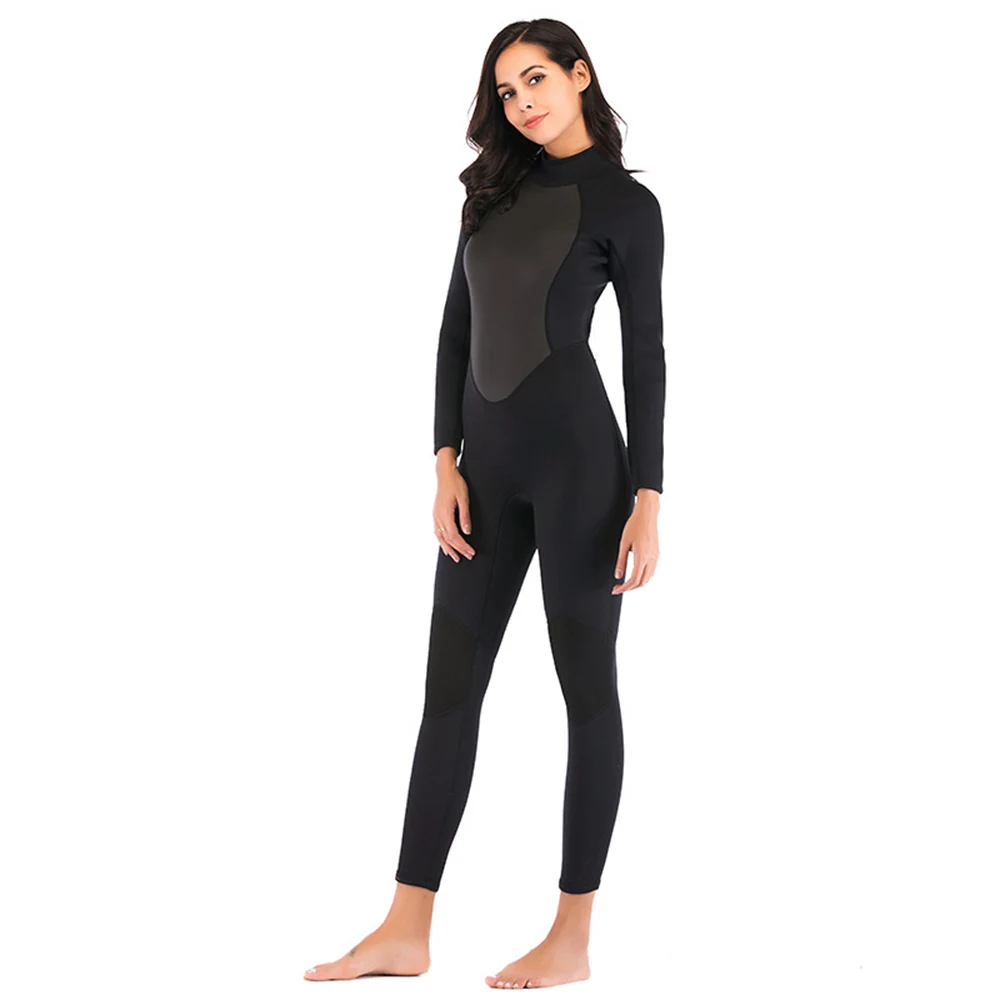 

2/3MM Wetsuit Volledige Neopreen Surfen Duiken Snorkelen Zwemmen Pak Effen Nat Pak Terug Rits Swimming Suit for Women