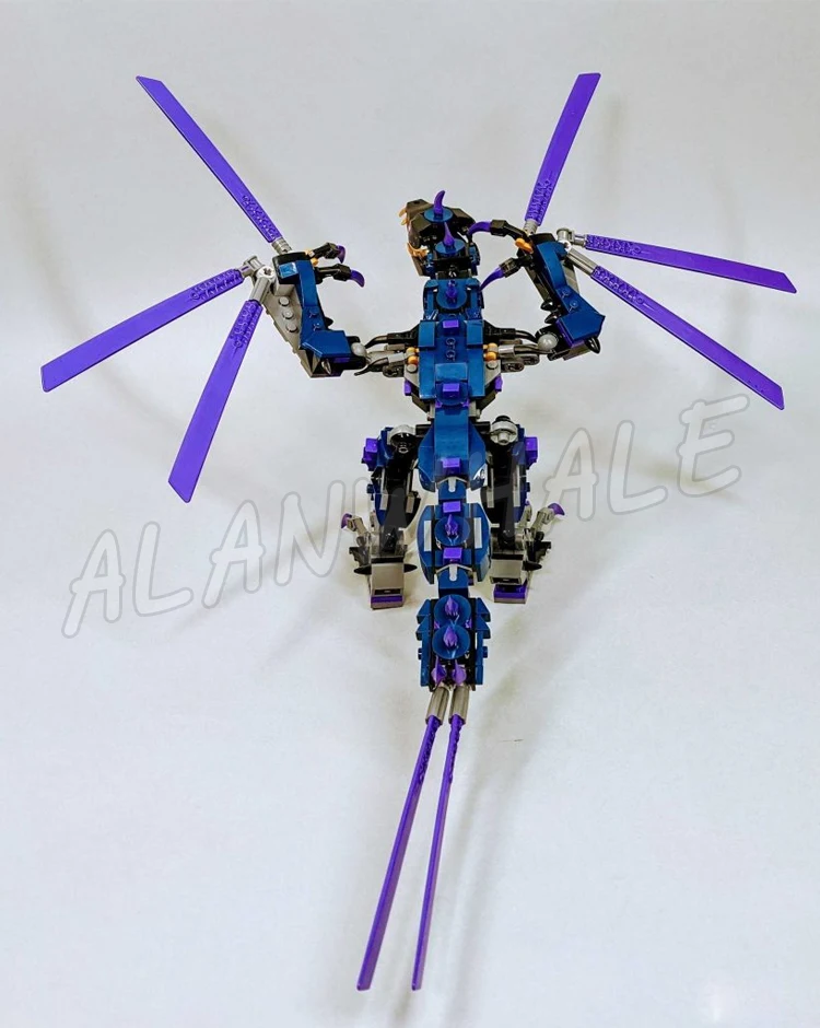 382 peças Shinobi Legacy Overlord Dragon Posable Wings Golden 11657 Brinquedo de Blocos de Montar Compatível com Modelos