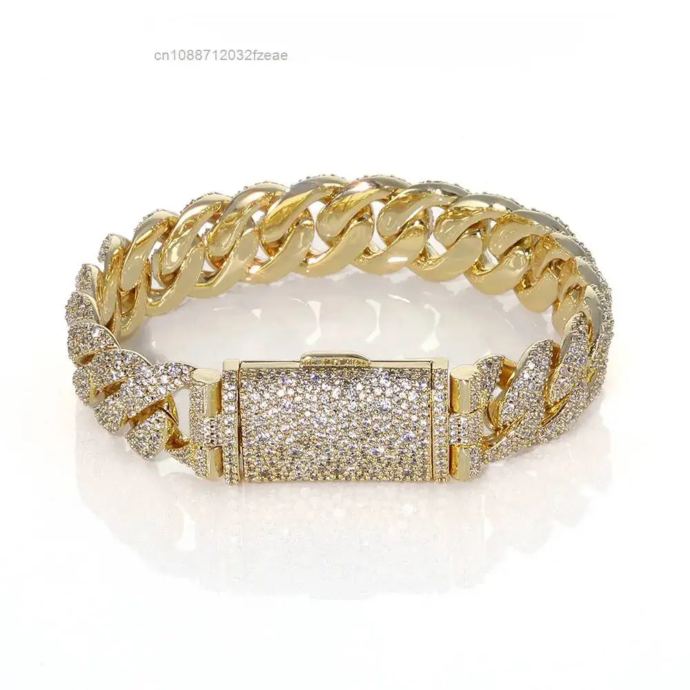 Luxury S925 Sterling Silver Moissanite Cuban Link Chain Bracelet Heavy Gift Chain Hip Hop Jewelry For Men Women.