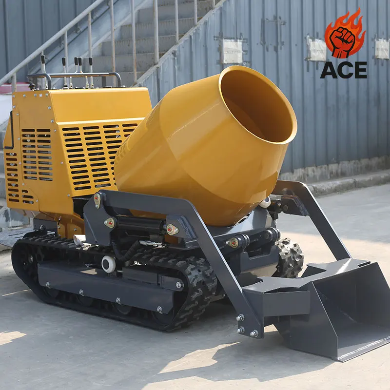 

customized 500kg Tracked Self Loading Portable Mini Dumper 800kg Movable Diesel 750kg Concrete Mixer Machine For Construction