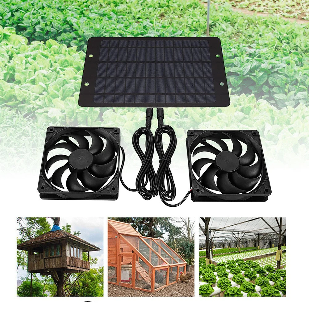 12V 10W Solar Exhaust Fan 6 Inch Mini Ventilator Solar Panel Powered Fan Air Extractor for RVs Dog Chicken House Greenhouse Fan